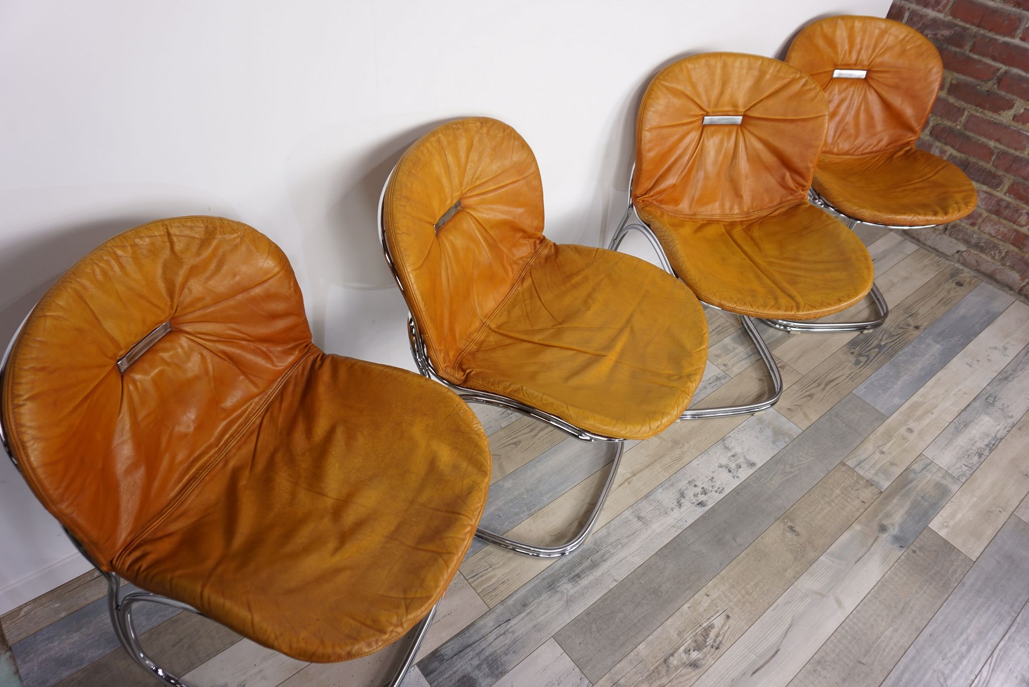 Set of 4 chairs Sabrina Italian design of the 1970s Gastone Rinaldi