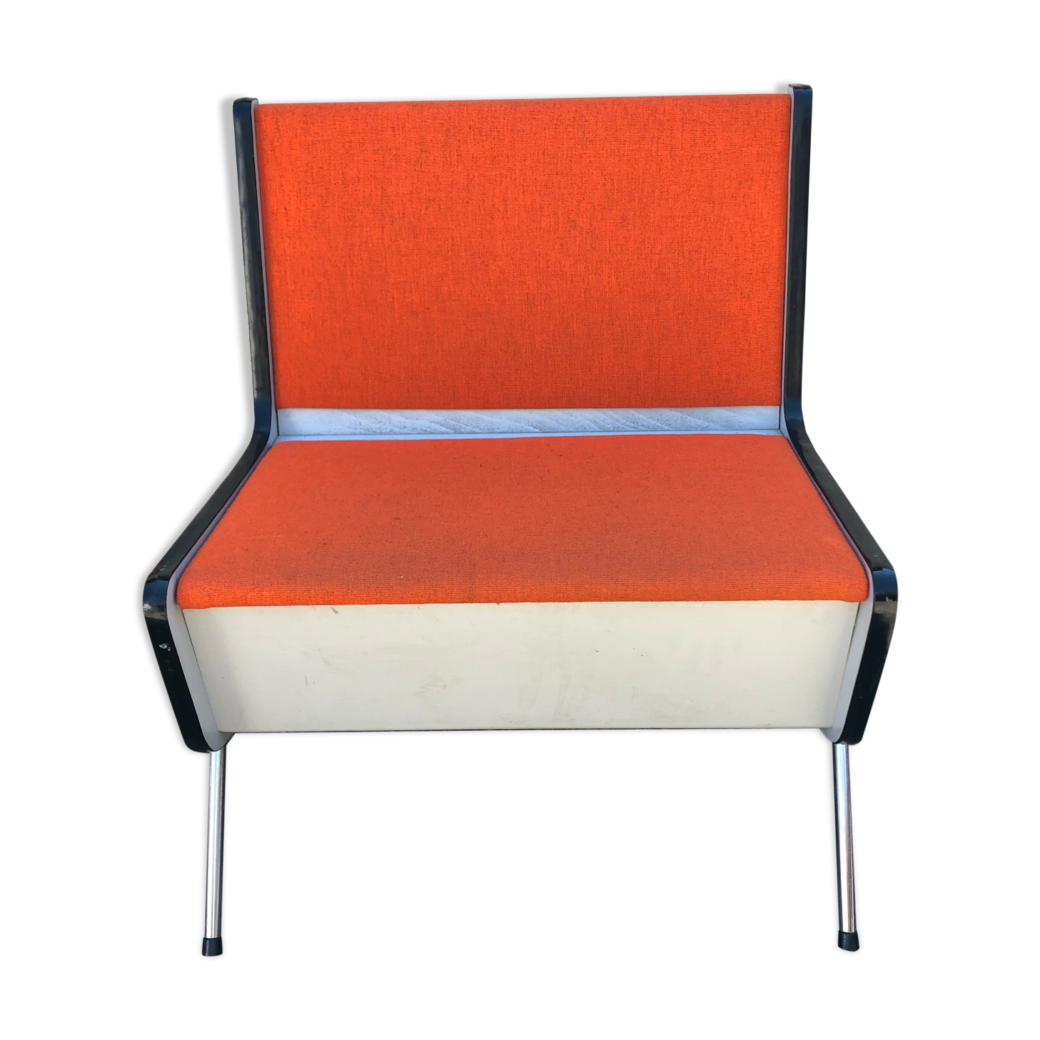 Bench 1 place orange trunk in vintage Skaï 60s/70s