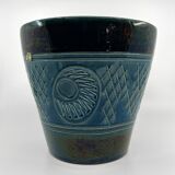 Large blue and green glazed ceramic planter • Ü Keramik • 1960-70