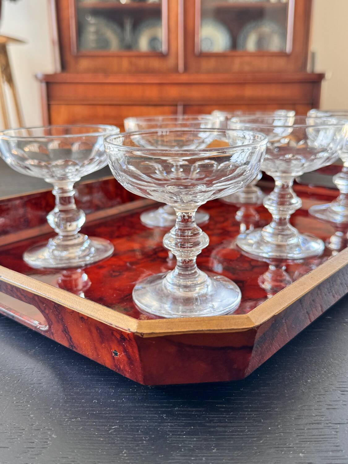 Plateau octogonal Otagiri laqué