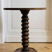 Turned wooden side table