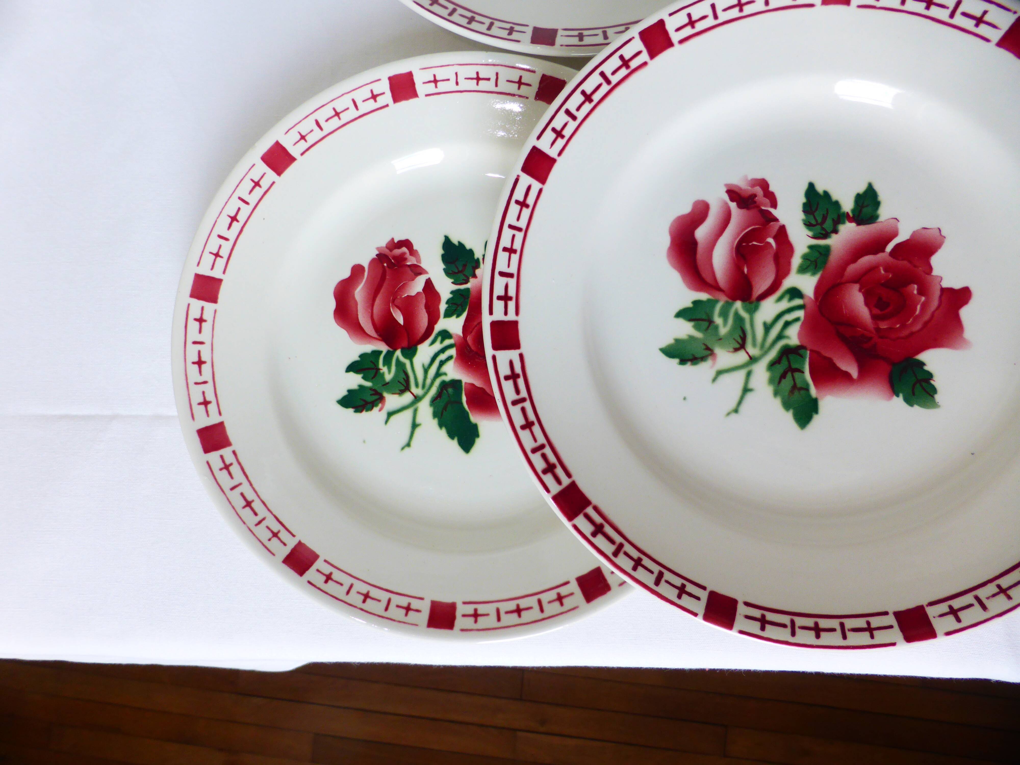 6 flat plates of Digoin Sarreguemines model Saverne