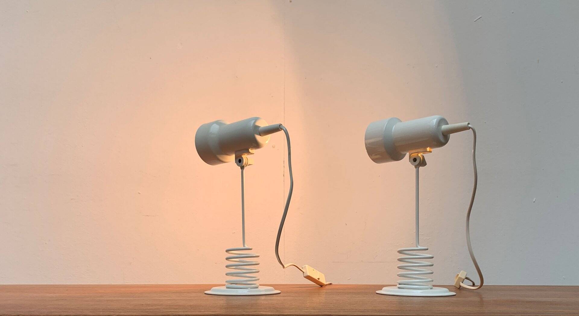 Vintage Postmodern Space Age Spring Table Lamps from Massive Lighting, 1980s, Set of 2