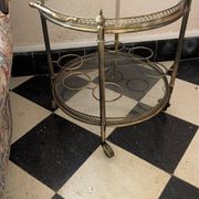 Brass and glass bar cart