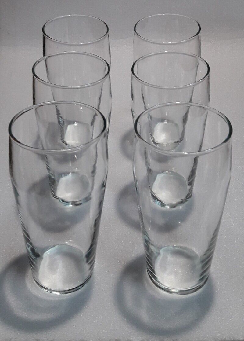 Set of 6 thin glasses of 13.8cm high