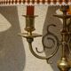 Antique copper candlesticks, mounted as lamps