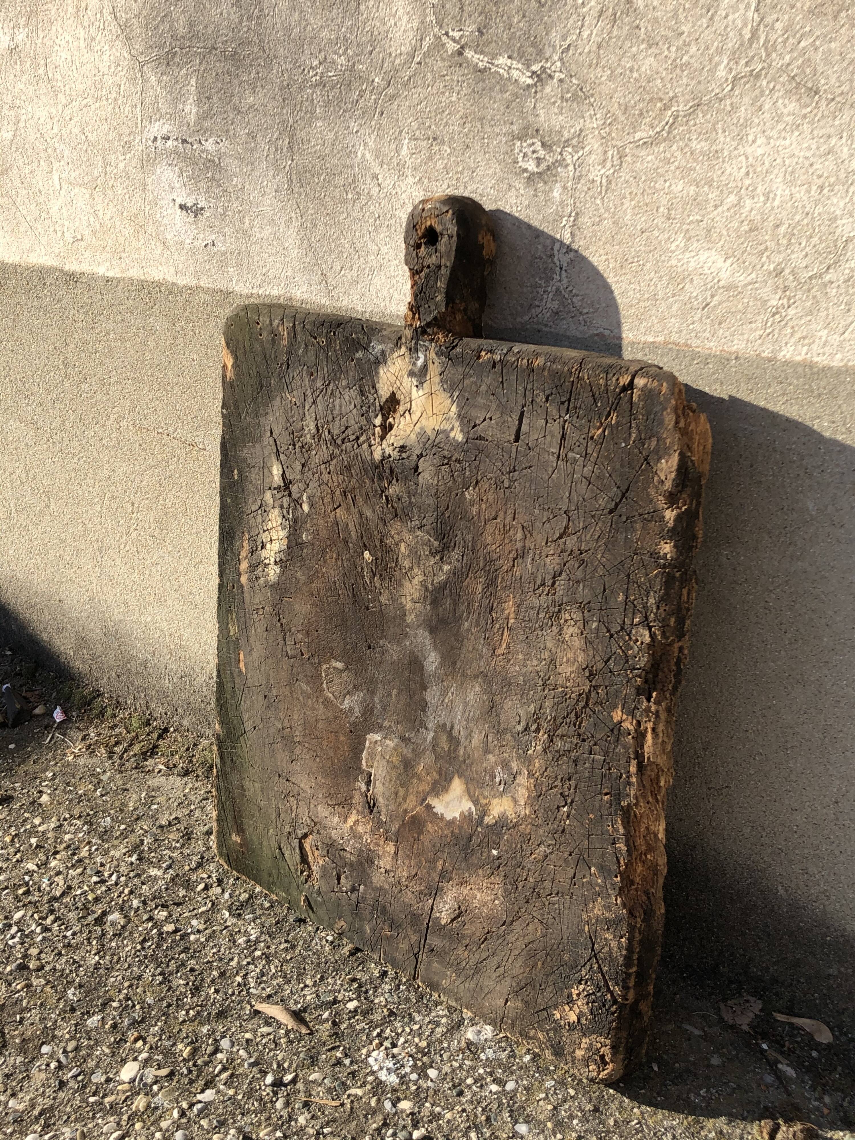 Old-fashioned wood cutting board vintage butcher's deli
