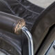 70s leather lounge fauteuil swivel chair set/2