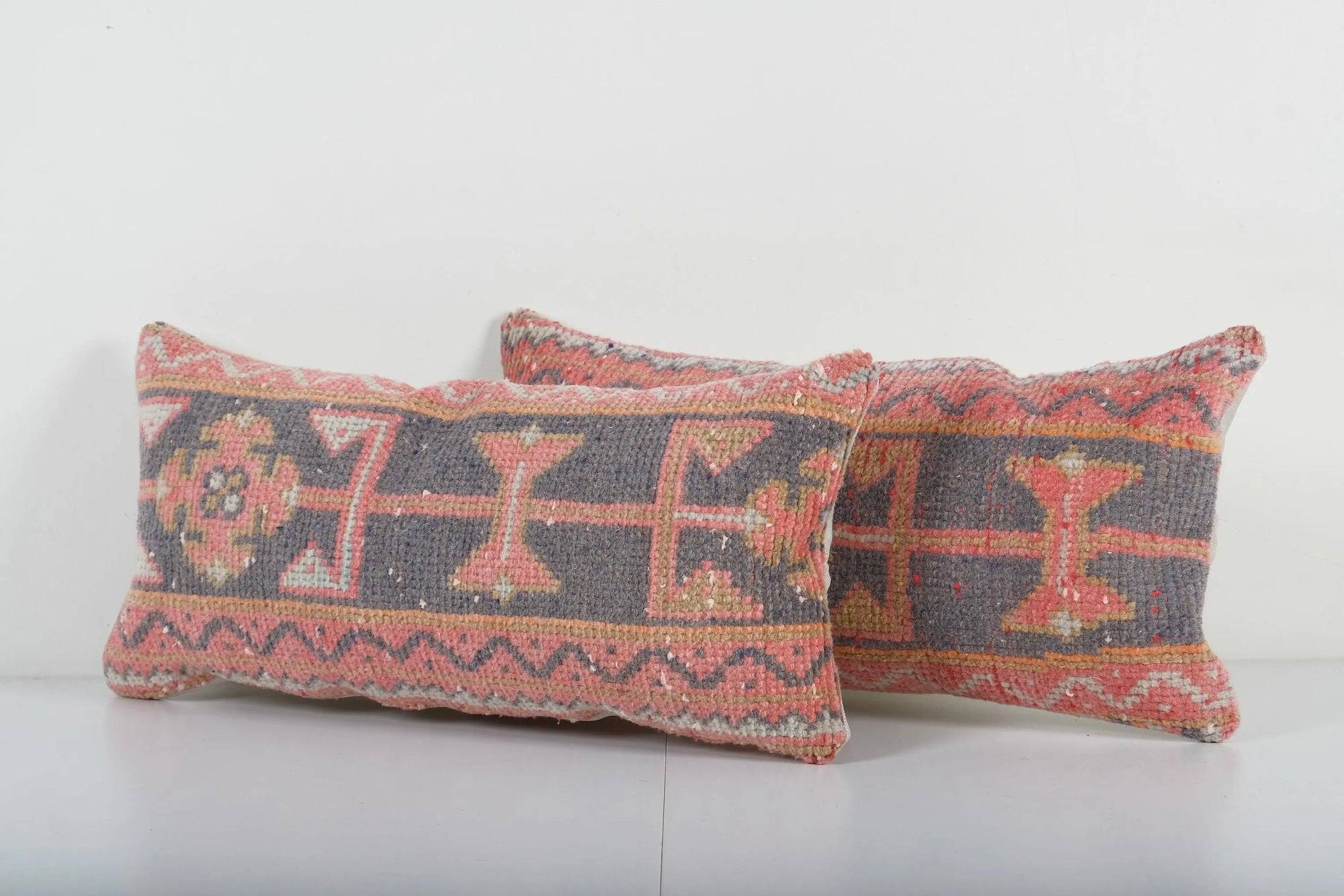 Set of 2 vintage Turkish cushion covers 28x56 cm