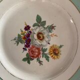 9 old dessert plates flowered in green.