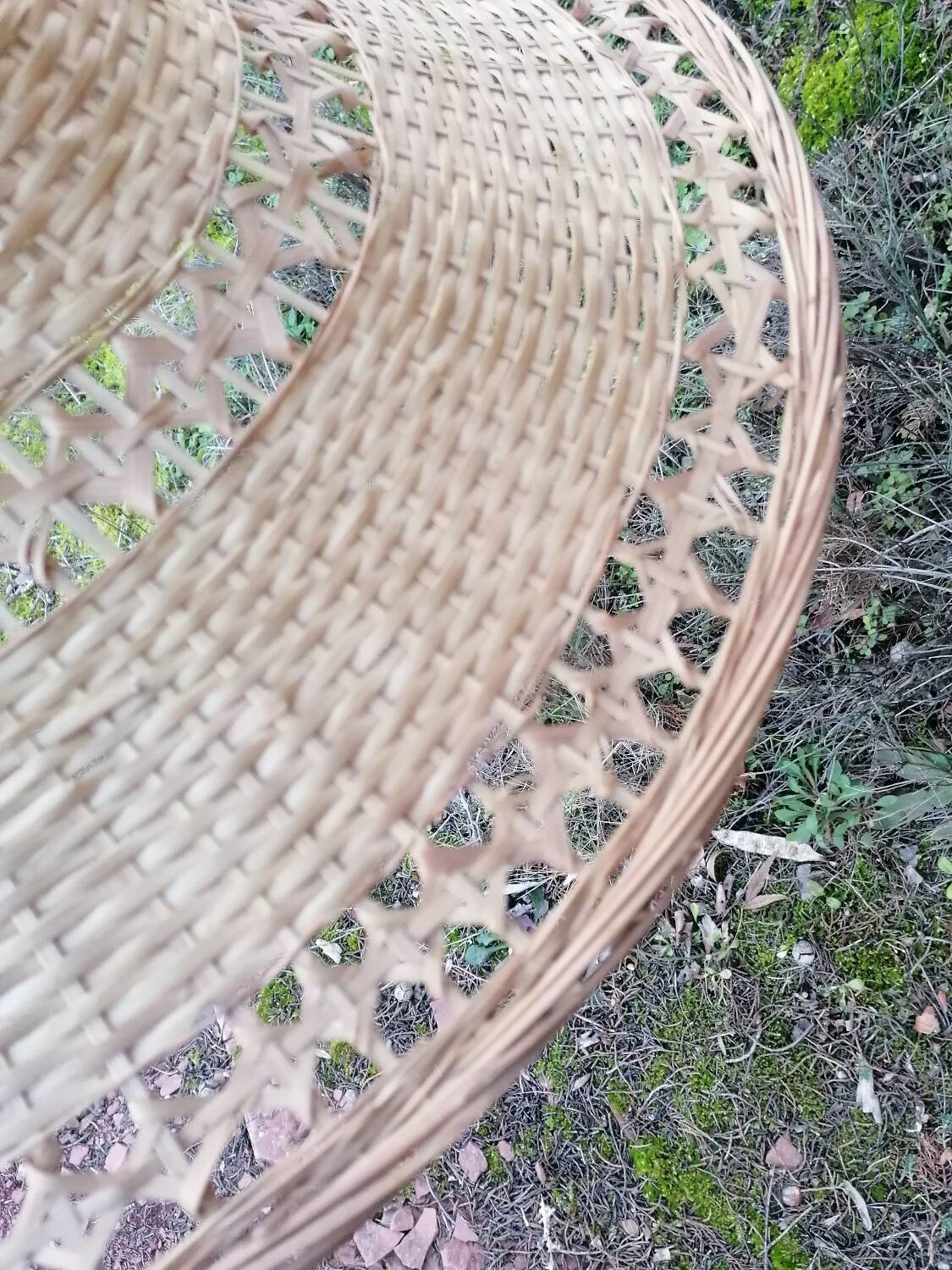 suspension en rotin vintage