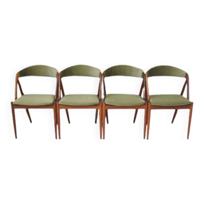 Ensemble de quatre chaises en palissandre, design danois, années 70, designer : Kai Kristiansen