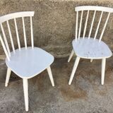 Trio of Scandinavian chair bistro troquet guinguette in curved wood