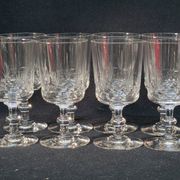 8 antique baccarat crystal wine glasses cut engraved 10742