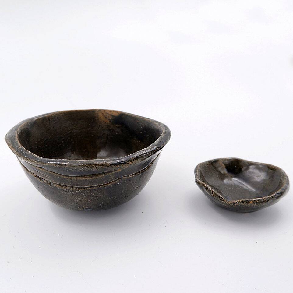 Set of decorative ceramics - "Fond d'Atelier" - N.Lebrun - Belgium 1970s