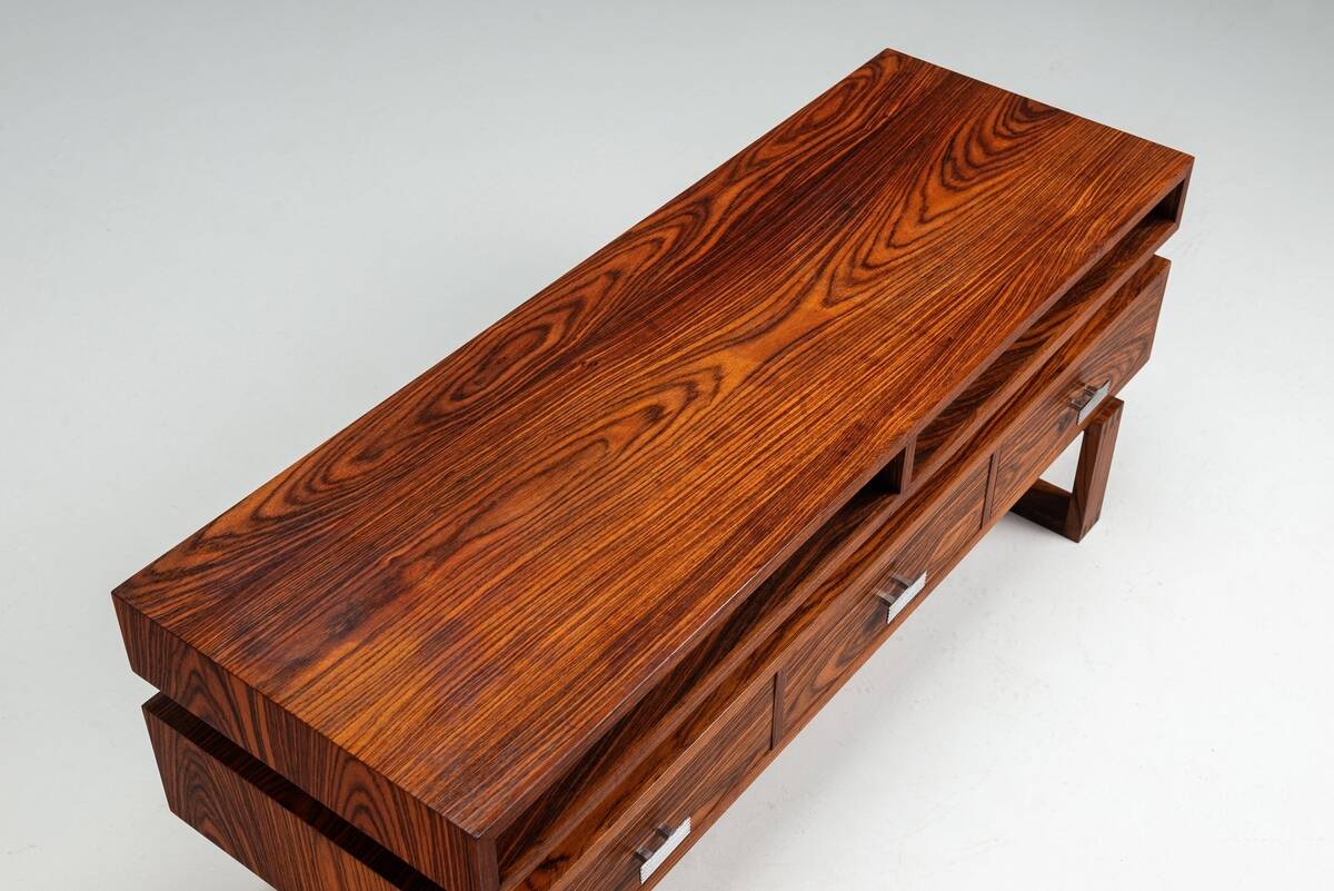 Mid-century modern floating media console in rosewood, Denmark, 1960
