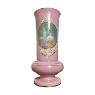 Opaline Vase Saint Louis peint main