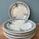 Set of 8 flat plates 19th century Terre de Fer, “Stella” Onnaing earthenware