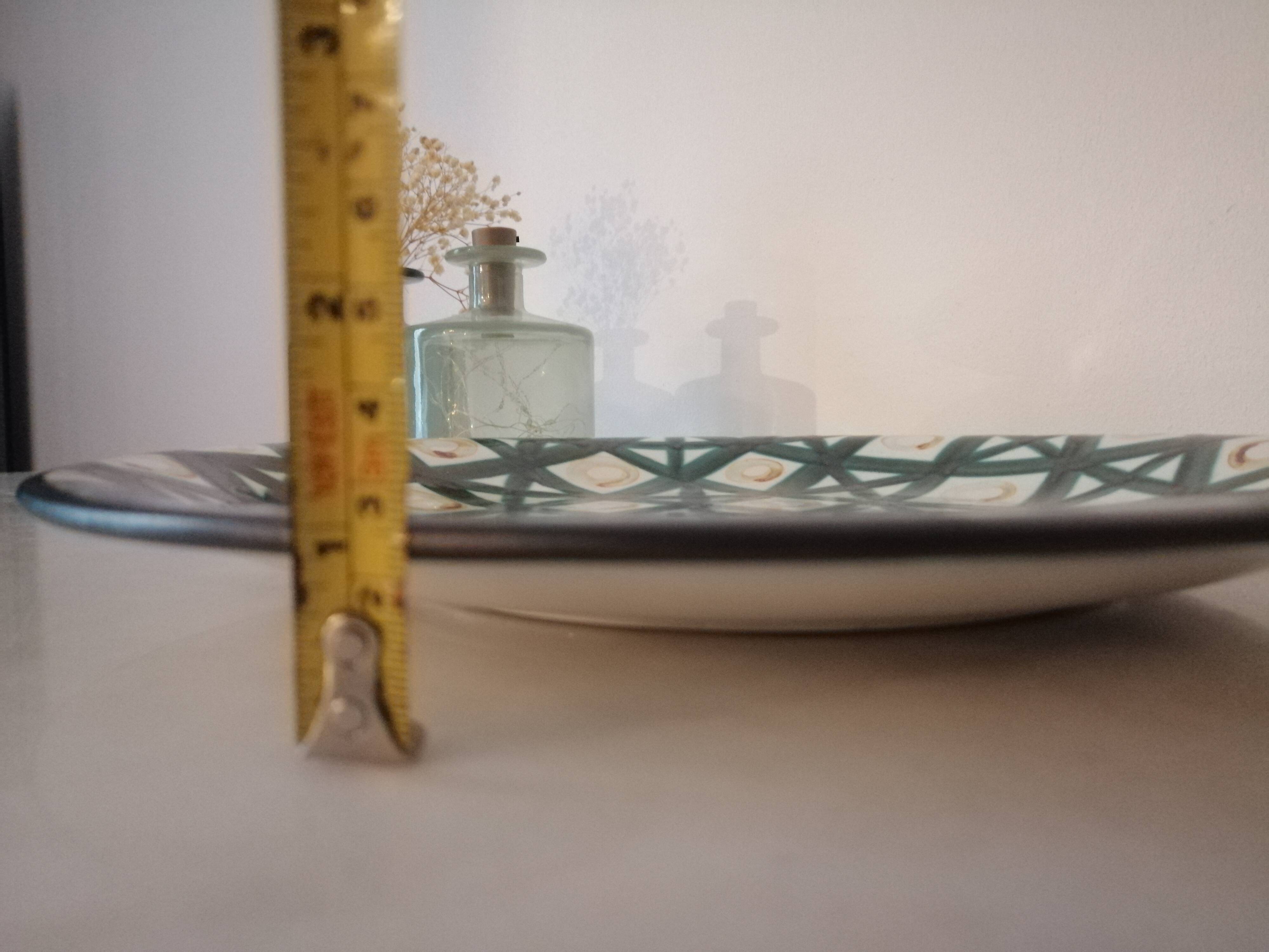 Dish Robert Picaut Vallauris D 31 cms signed dark green and brown in very good condition