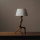 Brutalist lamp in olive wood, Provence, 1970s