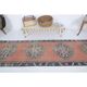 Vintage Turkish Oushak handmade cotton orange wool runner 73x273