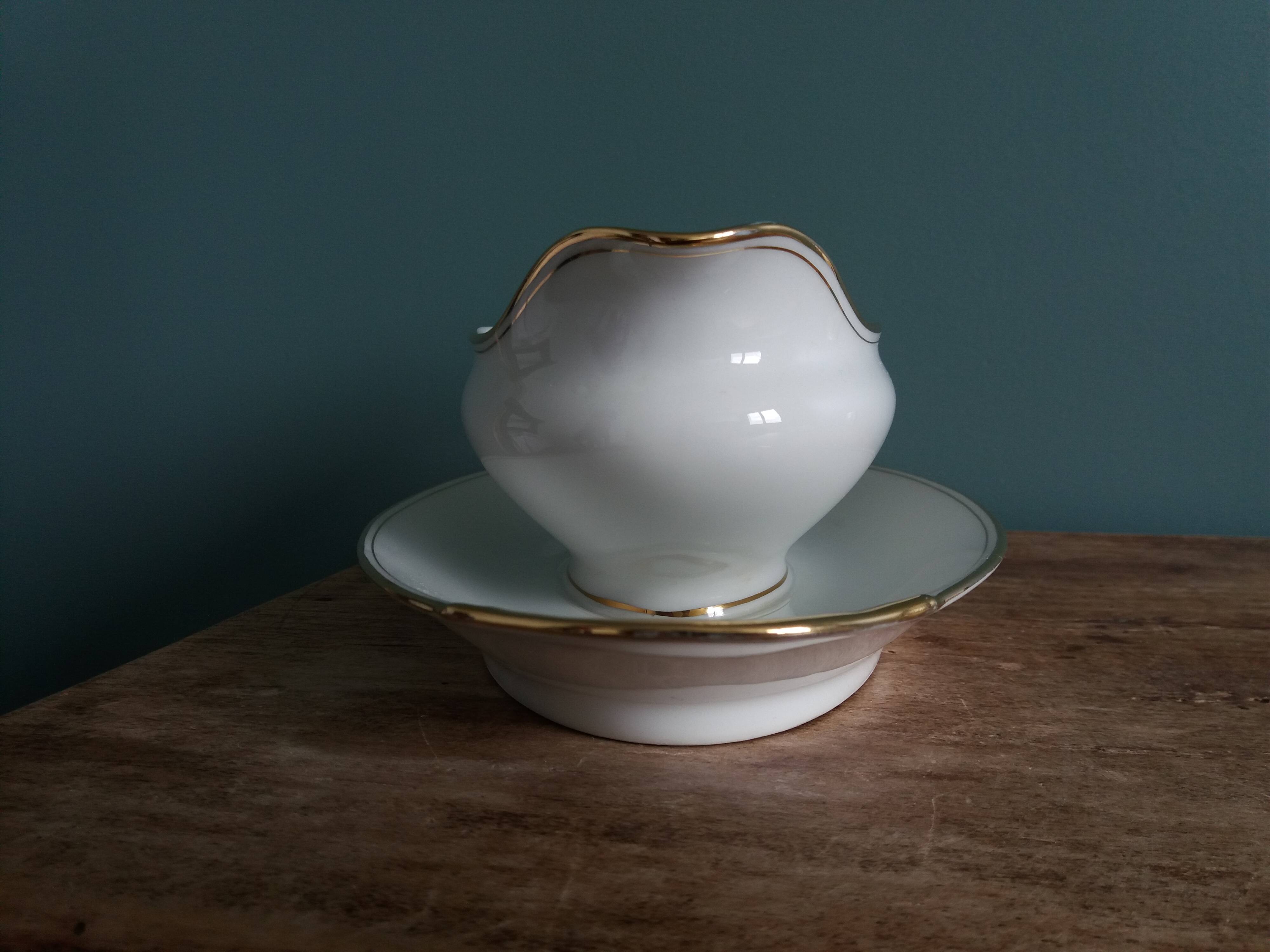 Betoule and Legrand Limoges porcelain sauceboat