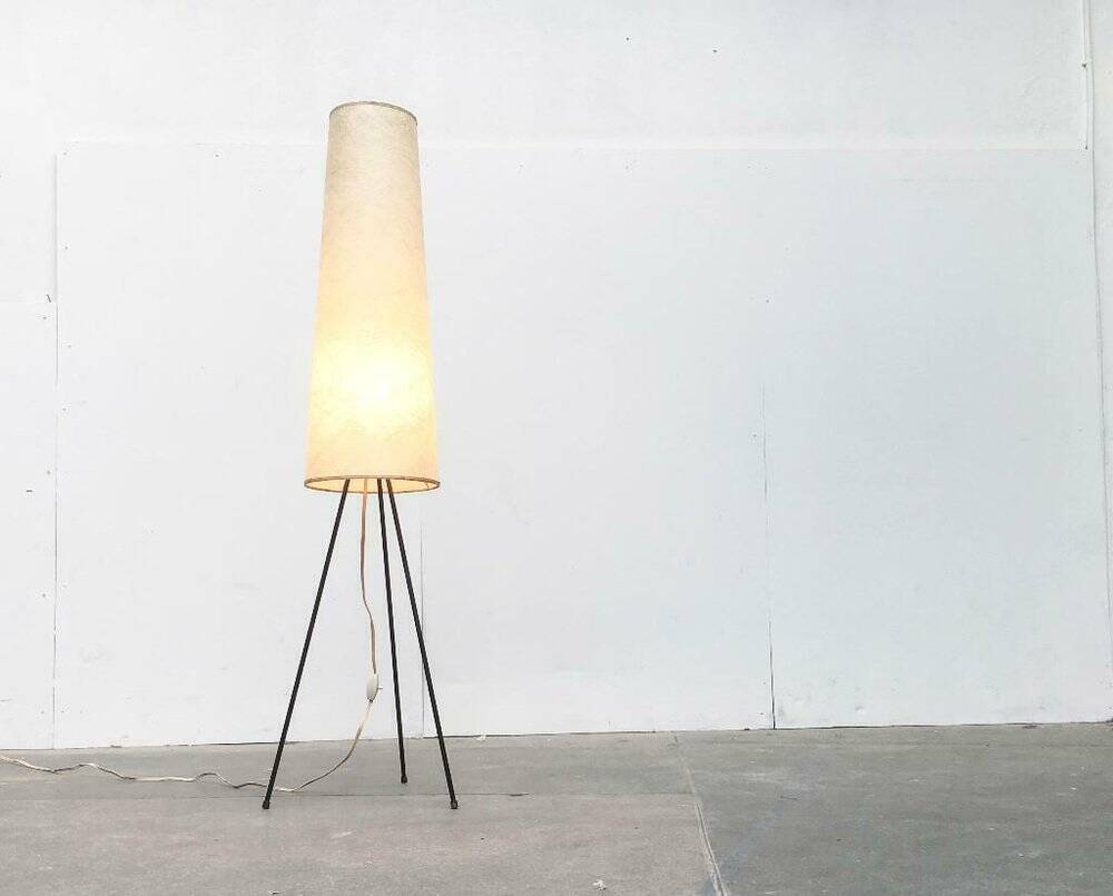 Mid-Century Minimalist Tripod Cocoon Floor Lamp, 1960s