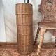 Woven wicker basket, vintage rod holder