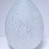 XL egg lamp white speckled glass design 70s H.37 cm