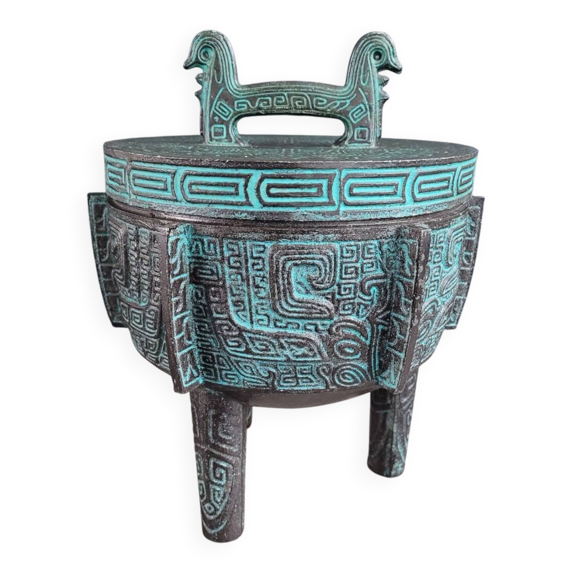 Engraved metal tripod ice bucket