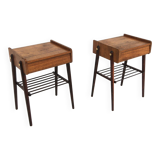 Set of 2 teak bedside tables, Sweden, 1960