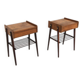 Set of 2 teak bedside tables, Sweden, 1960