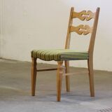 Vintage 1960s brutalist Danish modern oak dining chairs in the style of Henning Kjærnulf