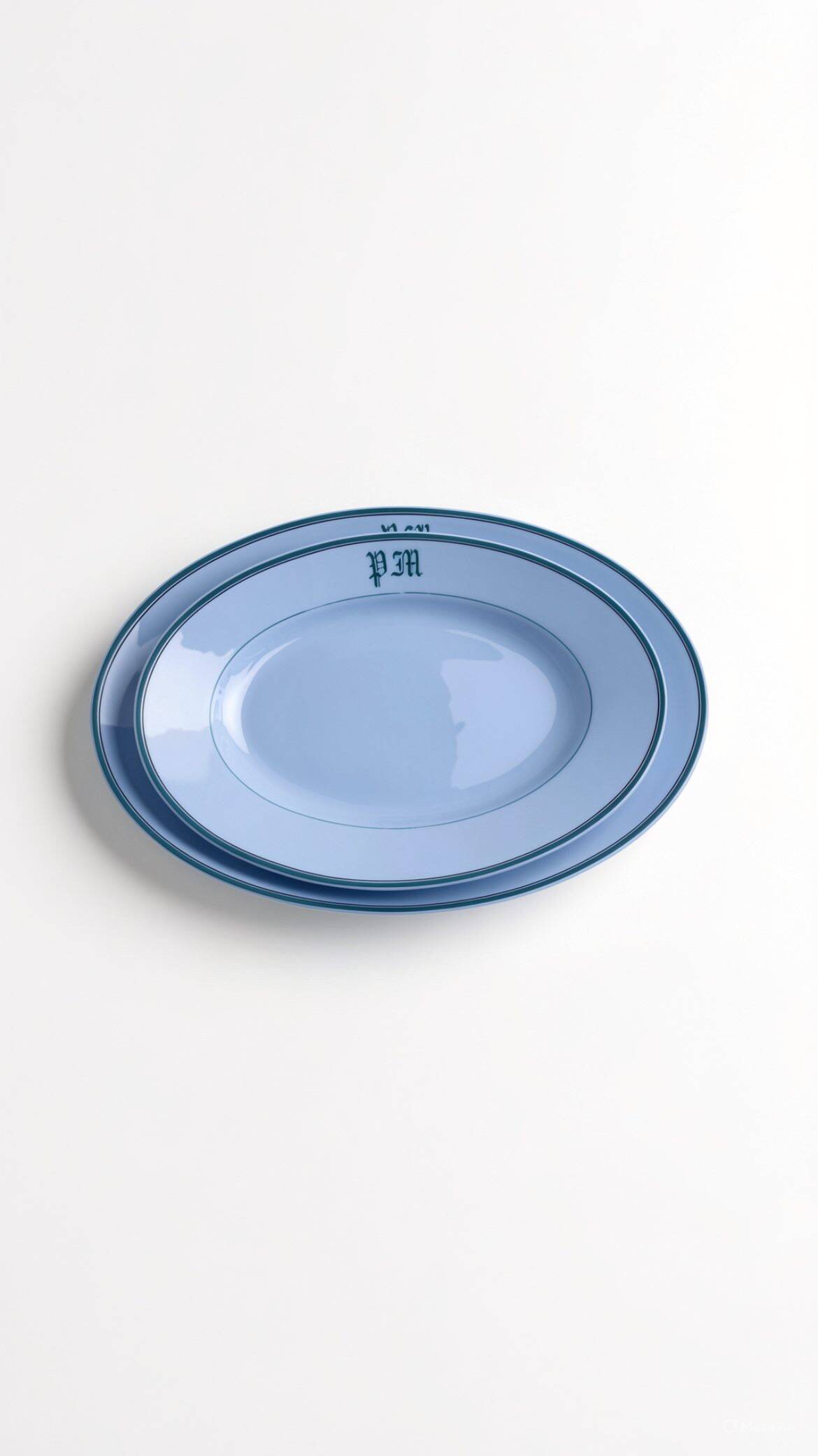Antique oval plate monogram