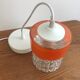 Vintage Glass Globe Pendant 70' Orange Band Electrical System New