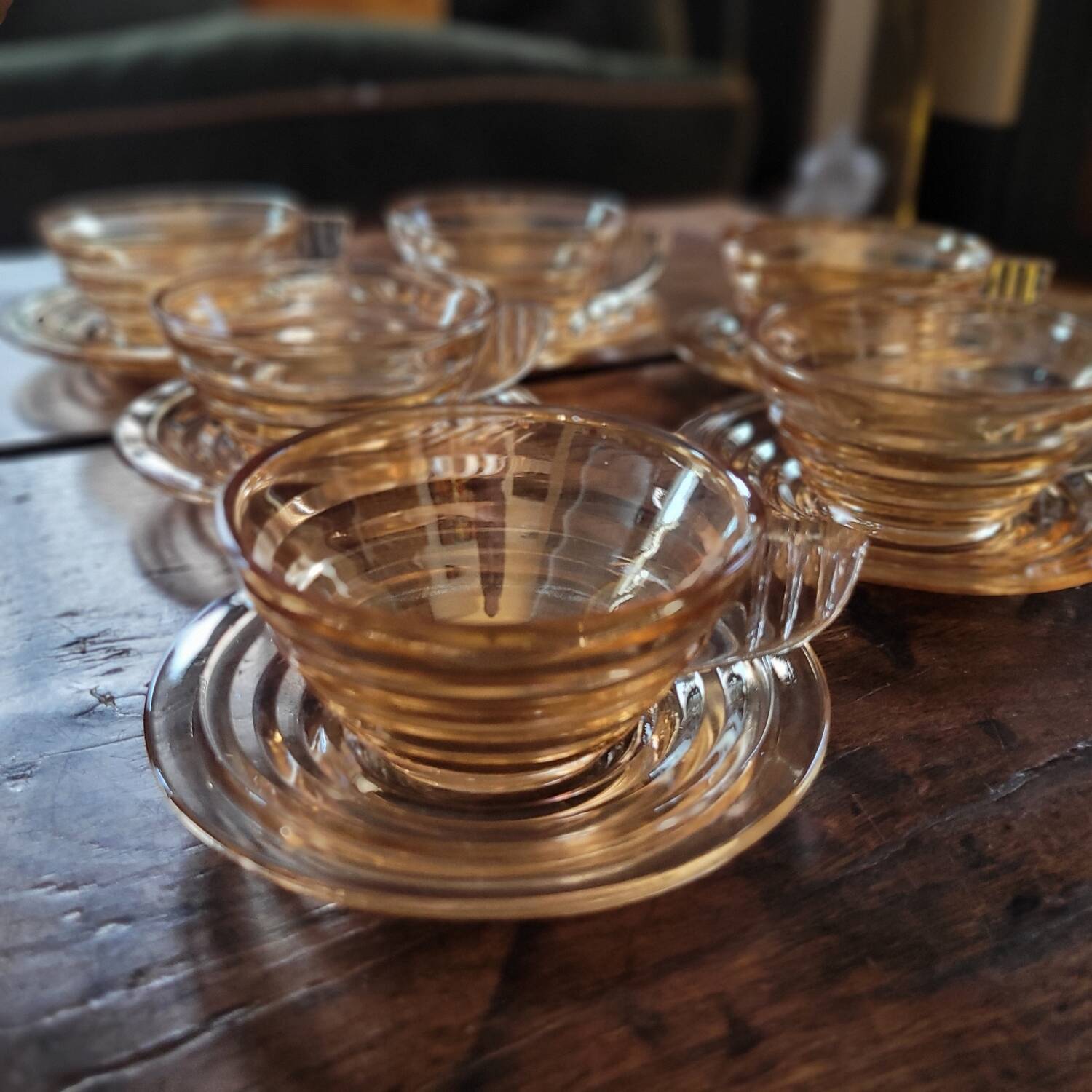 Vintage Gondolo coffee set - 6 cups and saucers, 70s style -