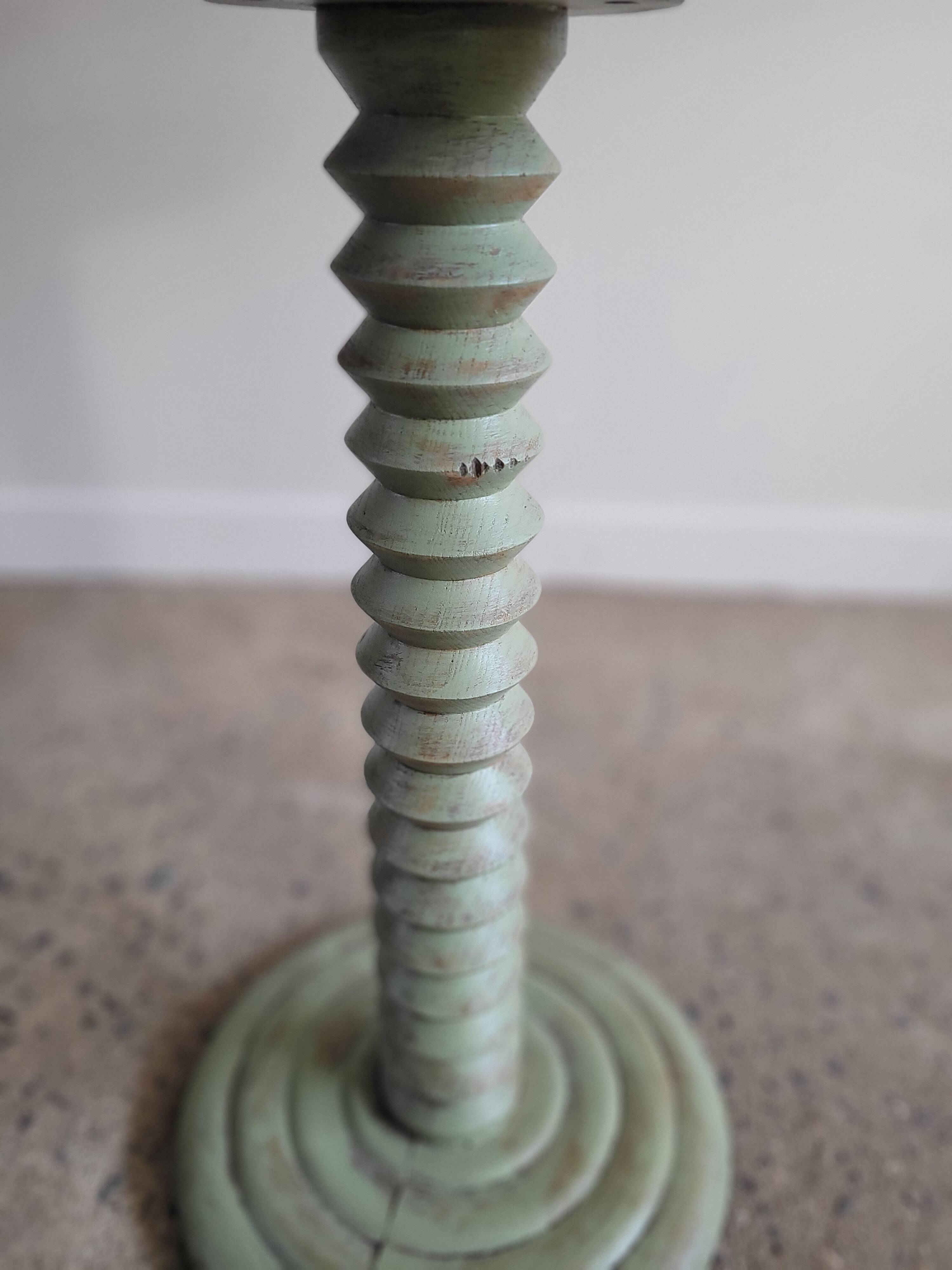 Patinated green gueridon