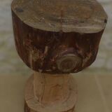 Large carved stool in solid oak