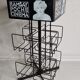 Vintage rotating bookcase for paperbacks in black lacquered metal, 58 cm