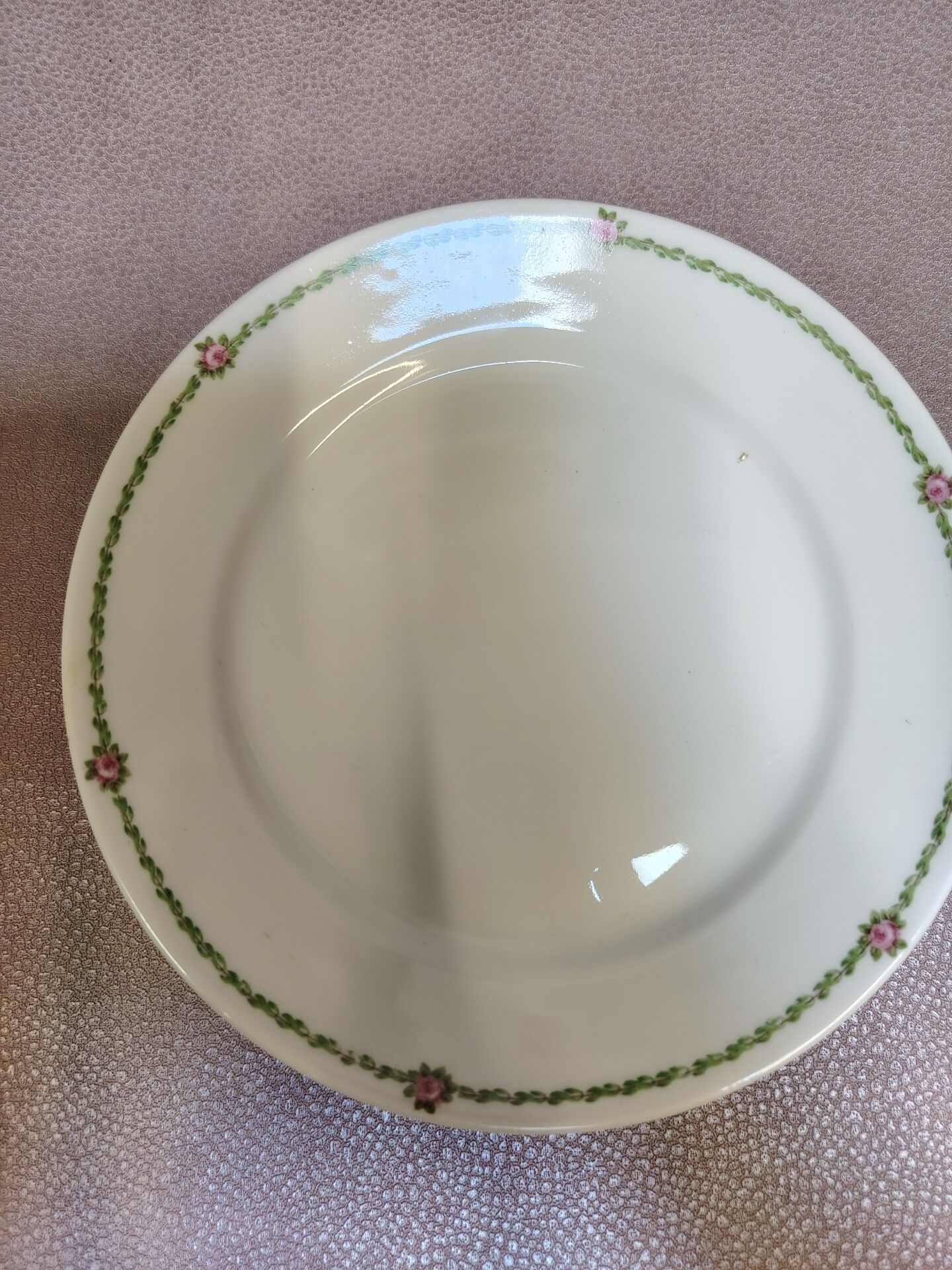 Set of 8 floral decorated porcelain dessert plates GDA Limoges