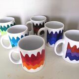 Series of 6 mugs design waecht ersbach 70s