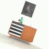 U-458 black and white sideboard by Jiri Jiroutek for Interier Praha