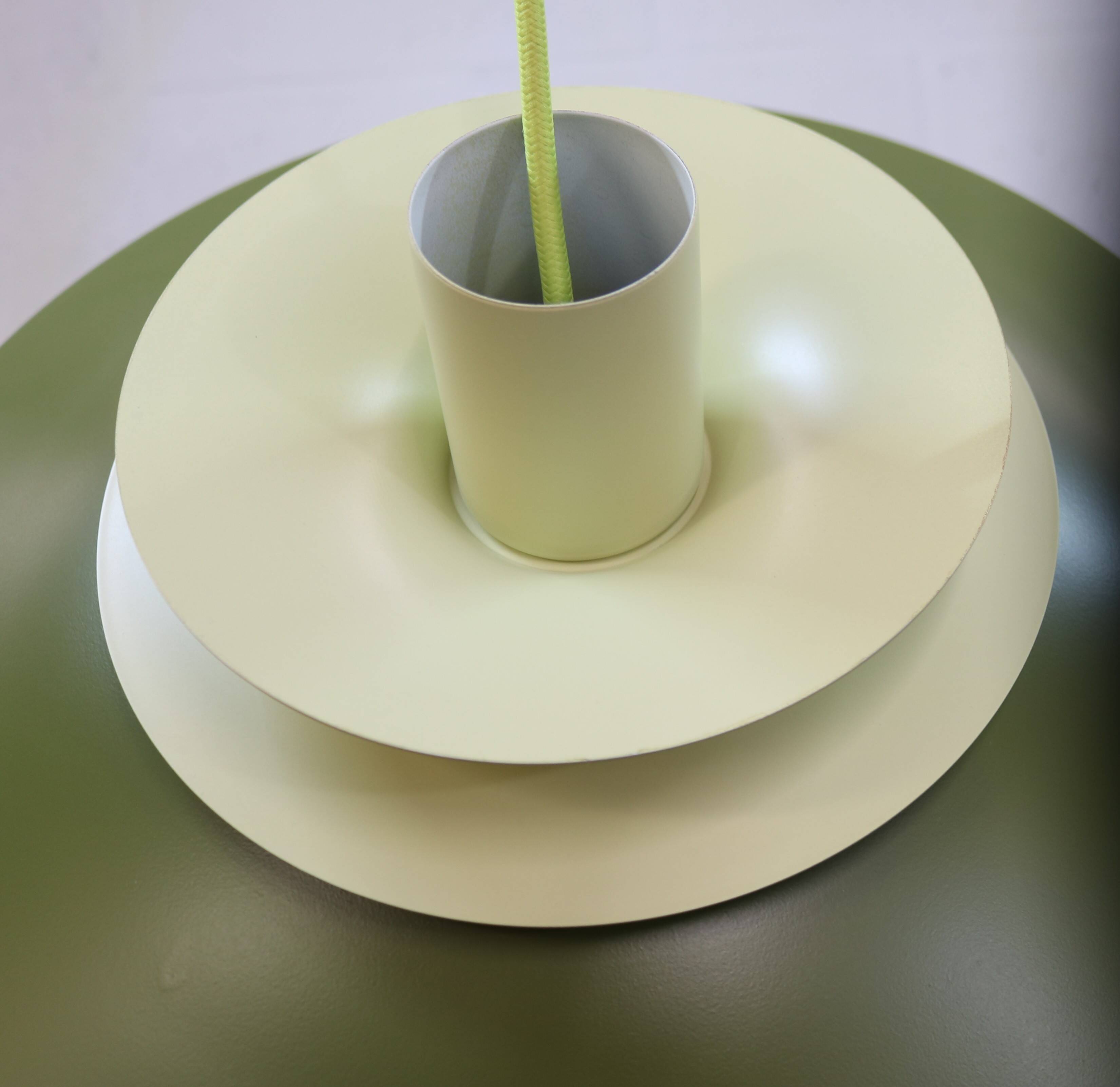 Green Danish Pendant Lamp | Kurt Wiborg Verona, 1970s Mid-Century