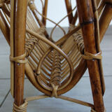 Rattan magazine holder bamboo 70s