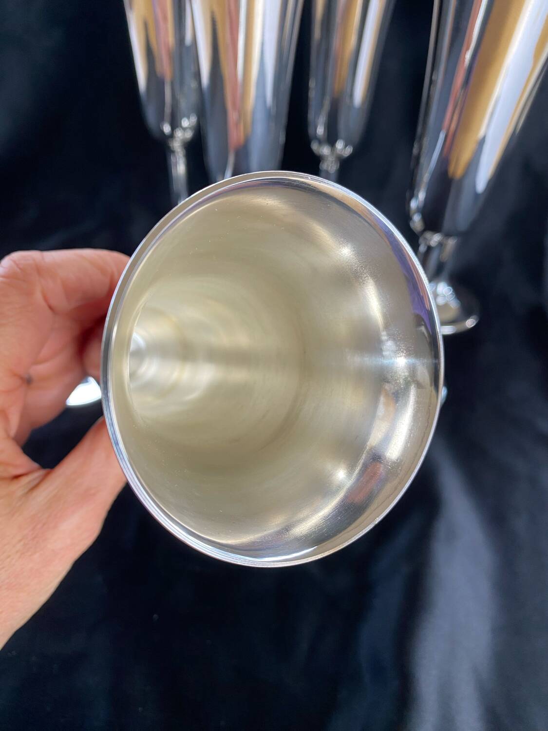 Lot of 6 silver metal cups