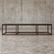 Weighty coffee table with solid iron frame and stone slate table tops, made on commission by architect Alex Vervoordt, Belgium 1990s