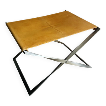 Tabouret Pliant PK91 par Poul Kjaerholm - Édition Fritz Hansen Cuir