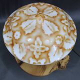 Contemporary Unique Wooden Table Lamp with Glass Shade