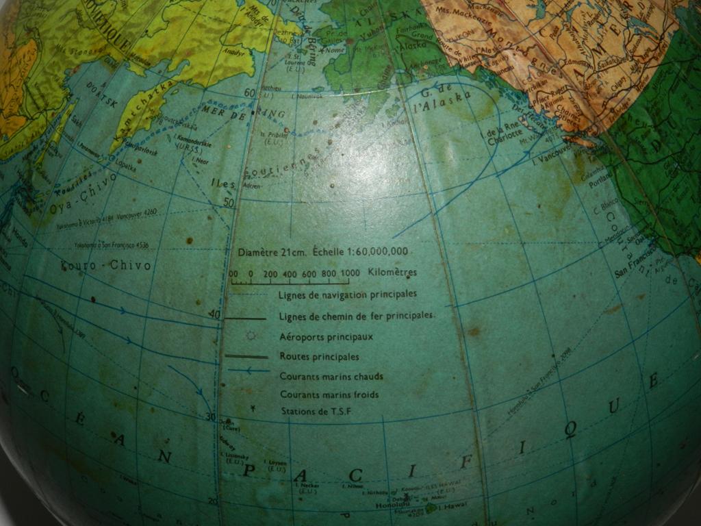 Earth globe, 1969s