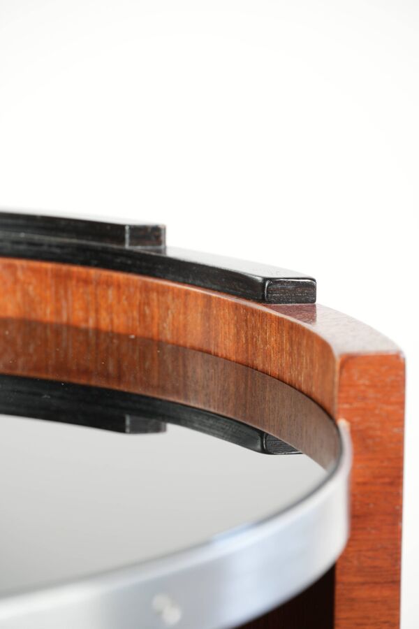 Table d'appoint, table de bar avec plateaux en verre noir